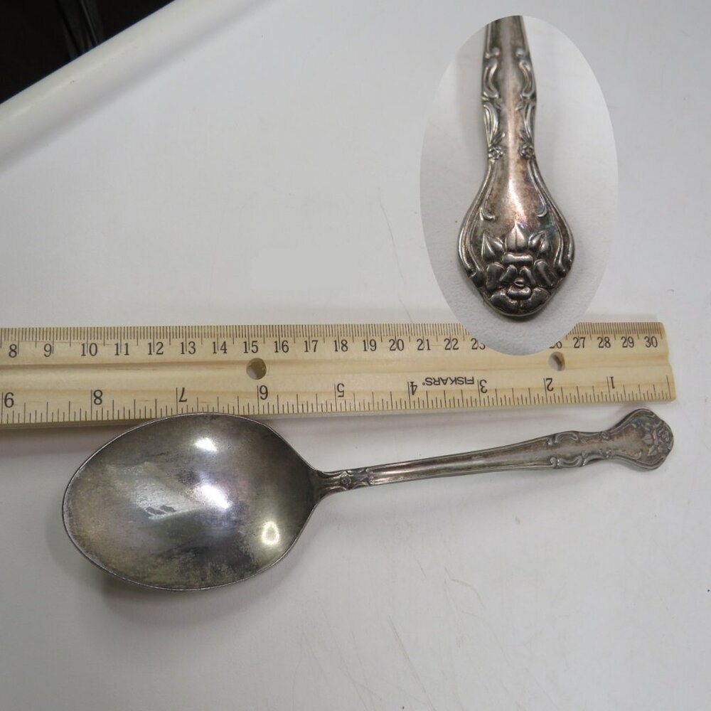 Vintage Large Spoon National Silver Co Norma pat. 8" long Silver Plated